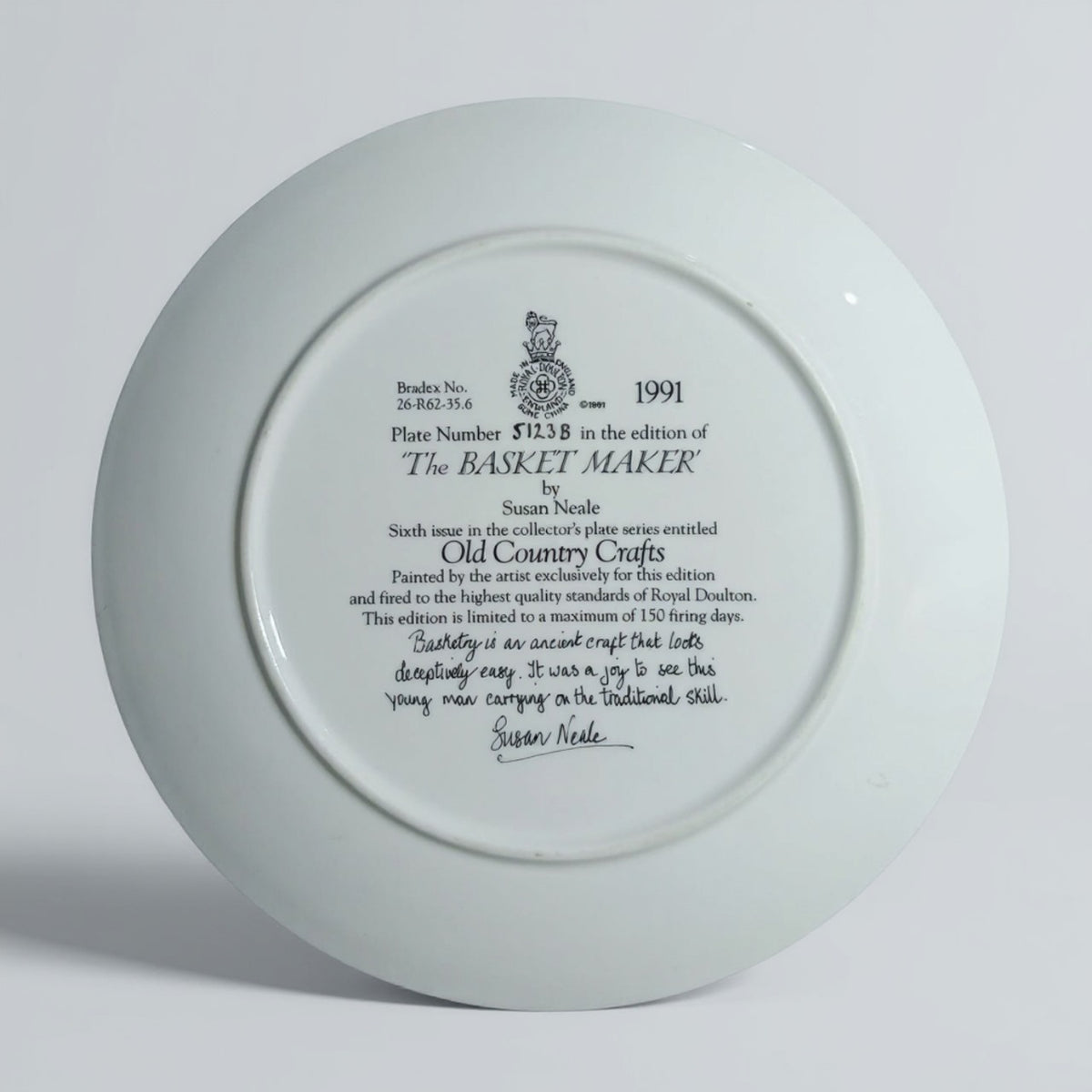 Royal Doulton “The Basket Maker” Collector’s Plate