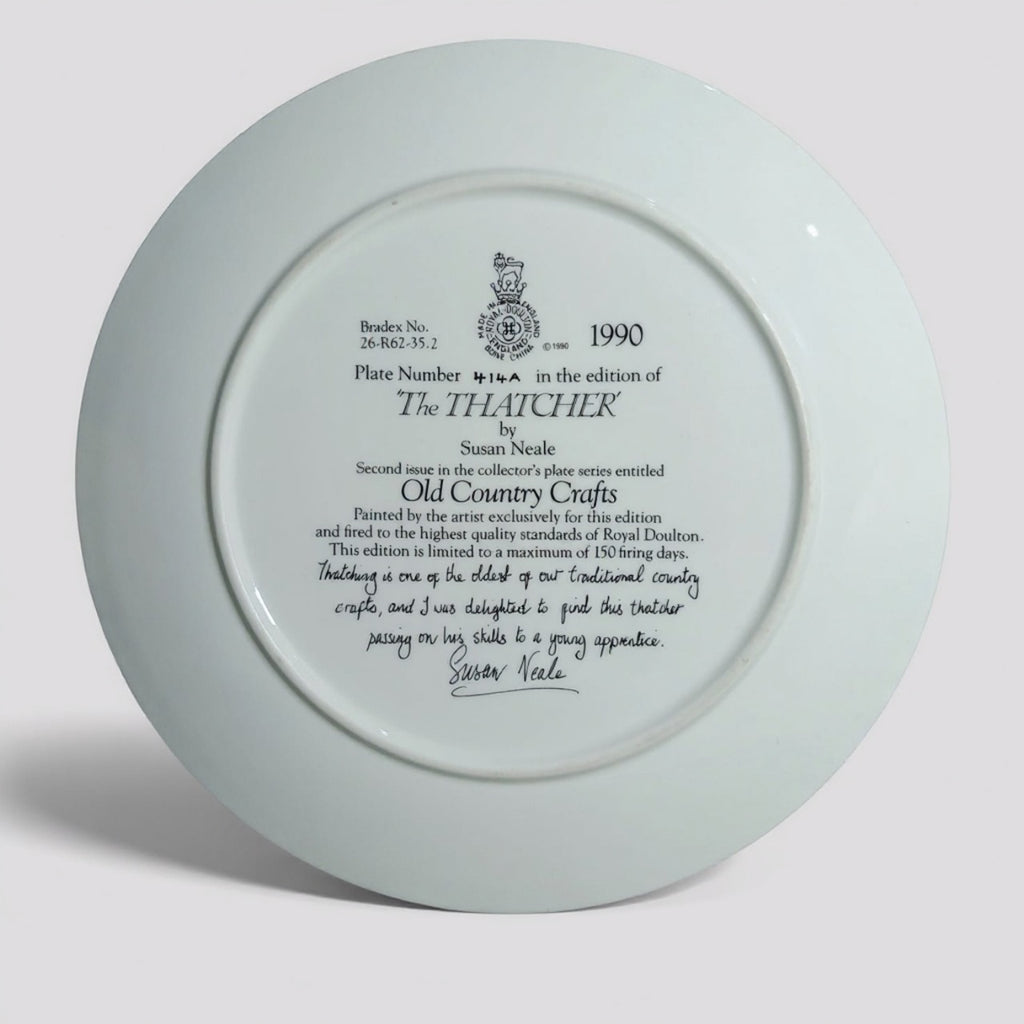 Royal Doulton “The Thatcher” Collector’s Plate – Old Country Crafts