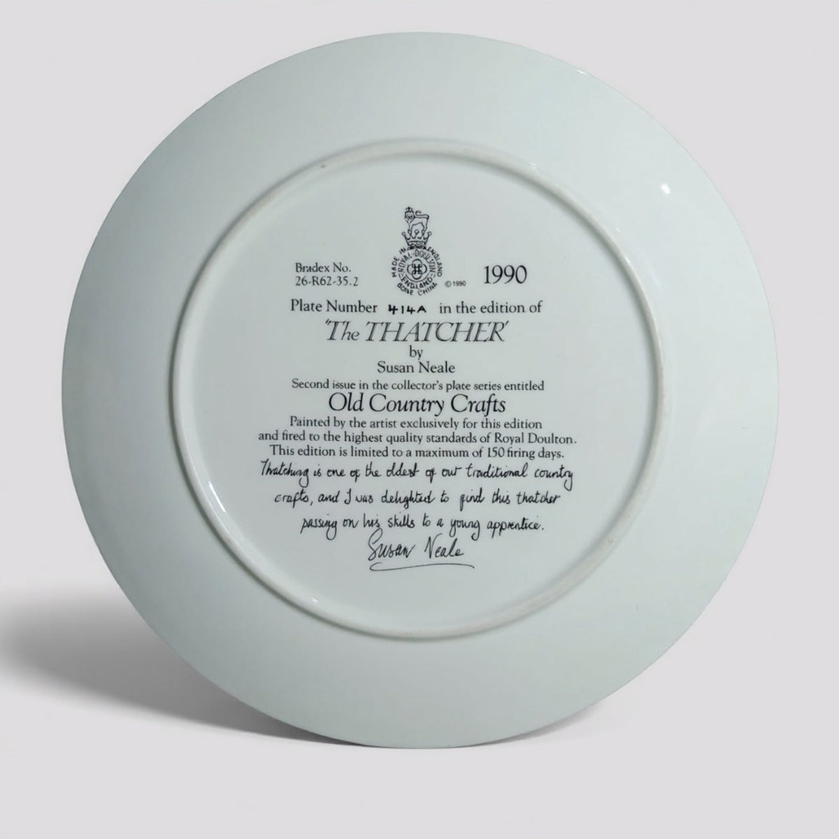 Royal Doulton “The Thatcher” Collector’s Plate – Old Country Crafts